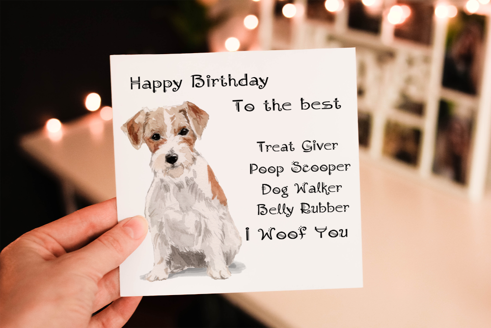 Jack Russell Dog Birthday Card, Dog Birthday Card